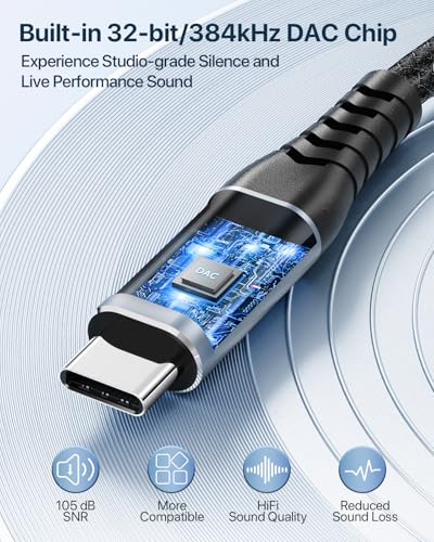 USB Guitar Cable 6.5FT, Guitar 1/4 Inch TS to Computer USB C Interface Cable Adapter for Instruments Recording Singing, 32Bit/384Khz Mono Braided Shielding Cable Compatible with USBC Ports - size: 6.5FT