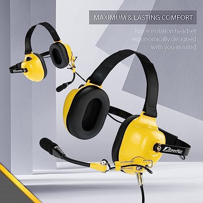 Arrowmax AHDH0032-YW-M9 Noise Cancelling Headset Compatible with Motorola APX6000 APX7000 APX8000 XPR6350 XPR6550 XPR7550 XPR7350e XPR7550e XPR7580e APX 6000 7000 8000 XPR 6550 7550 7550e Radio - size: Yellow Color