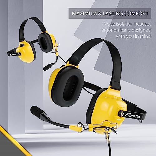 Arrowmax AHDH0032-YW-M1 Noise Cancelling Headset Compatible with Motorola CP200D CP100D R2 DEP450 BPR40D CP200 CP185 BPR40 Yaesu FT-65 FT-25 FT-4X/V XiR P3688