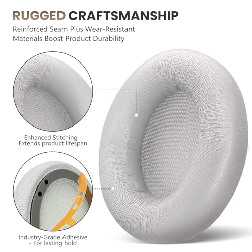 Studio Pro Headphone Ear Pads, Replacement Earpads/Cushions for Beats Studio Pro, with Premium Protein Leather, Resilient Memory Foam, Added Thickness - color: Sandstone