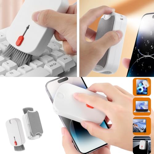 5 in 1 Phone Cleaner Kit, Portable Cleaning Kit Phone Charging Port Cleaner, Laptop Computer Earbud Headphone Cleaner Tool Set for iPhone Keyboard Screen Speaker Lens - color: white-Q5
