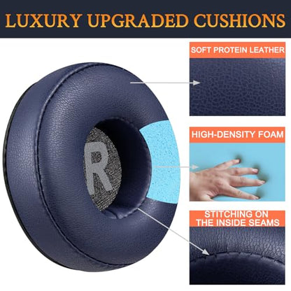 SOULWIT Earpads Replacement for JBL Tune 450BT/Tune 460BT/Tune 500BT/Tune 510BT/Tune 520BT/Tune 530BT/JR 300BT/JR 310BT/E40BT/Junior 320BT, Ear Pads Cushions with Soft Protein Leather - Navy Blue - color: Navy Blue