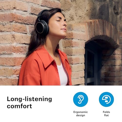 Sennehiser ACCENTUM Wireless Headphones, ANC, 50 Hr Battery, BTD 600 Dongle - color: Black/Copper, style: ACCENTUM Wireless