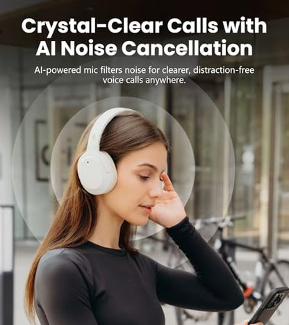 Edifier W820NB Plus Gen 2 Over-Ear Noise Cancelling Headphone, Ivory - color: Ivory