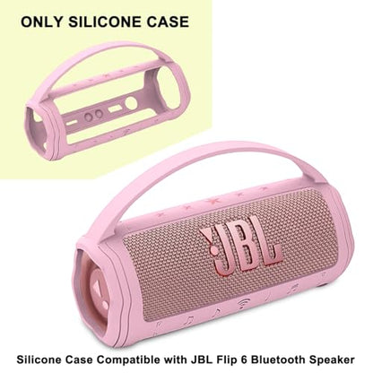 JCHPINE Silicone Cover Case for JBL Flip 6 Portable Bluetooth Speaker - color: Pink Cover