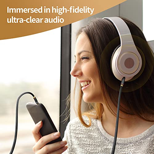 HiFind 3.5mm AUX Cable 4 Ft (Real Hi-Fi Sound-Silver Plated Copper-Spring SR-Shielded) Auxiliary Stereo Audio Cable Braided 1/8 inch 3.5 mm AUX Cord for Headphones, Car, Home Stereos, Speaker,Phones - size: 4FT, style: 3.5mm to 3.5mm