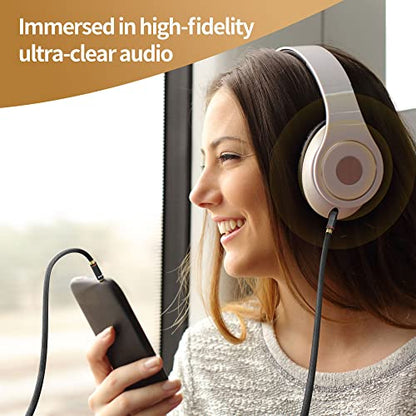 HiFind 3.5mm AUX Cable 4 Ft (Real Hi-Fi Sound-Silver Plated Copper-Spring SR-Shielded) Auxiliary Stereo Audio Cable Braided 1/8 inch 3.5 mm AUX Cord for Headphones, Car, Home Stereos, Speaker,Phones - size: 4FT, style: 3.5mm to 3.5mm