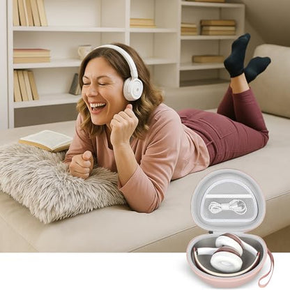 Extra Large Headphone Case Compatible with Picun B8/ P26/ for Beats Studio Pro/ Solo3/ Studio3/ for Elecder i39 and More Foldable Bluetooth Wireless Headset - Rose Gold - color: Rose Gold