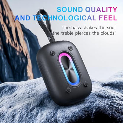 COOPERS Portable Bluetooh Speaker with Lights, Powerful Crystal Clear Sound Bluetooth Speaker, IPX5 Waterproof Wireless Speakers, BT5.3 & TF-Card Input, TWS Paring, 3-4H Playtime Portable Speakers