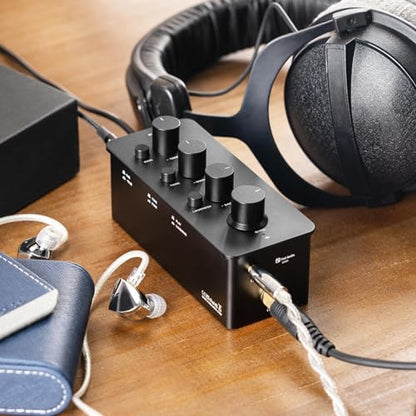 Fosi Audio SK01 Headphone Amplifier Equalizer Preamp with Bass Midrange Treble Tone Control and Loudness Compensation Portable Class A Analog Amp for Electric Guitar Instrument with 3.5mm 6.35mm Jacks