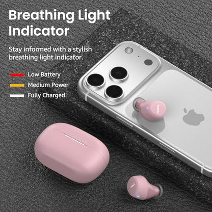 TOZO A1 Wireless Earbuds Bluetooth 5.3 Light Weight in Ear Headphones | IPX5 Waterproof,2 Mics for AI Calls,Immersive Premium Sound Bass Headset with Charging Case,32 EQ via App Rose Gold - color: Rose Gold