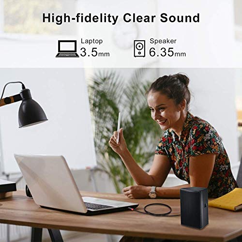 SHULIANCABLE 3.5mm to 6.35mm Stereo Audio Cable, 6.35 1/4" Male to 3.5 1/8" Male TRS Stereo Audio Cable for Guitar,iPod, Laptop, Home Theater Devices,Smartphones,and Amplifiers (10Ft/3M) | 6.35 1/4" to 3.5 1/8" TRS Stereo Audio Cable for Guitar,iPod, Lapt