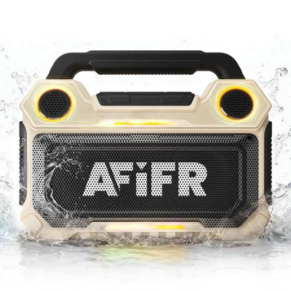 Outdoor Bluetooth Speaker 160W: IP67 Waterproof, 24H, TWS | Rugged portable speaker with deep bass, LED lights, TWS pairing for parties, beach, travel, camping, garage - color: Desert Yellow