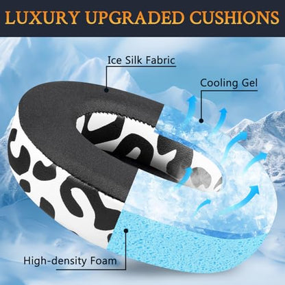 SOULWIT Cooling-Gel Replacement Earpads for Steelseries Arctis Nova Pro Wired, Nova 1/1X/1P/3/3P/3X/4/4P/4X/5/5P/5X/7/7X/7P Headphones, Ear Pads Cushions with Noise Isolation Foam - Snow Leopard - color: Snow Leopard