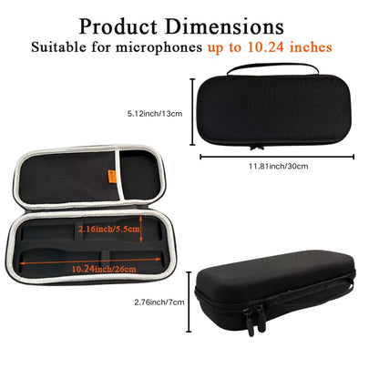 Wireless Microphone Case for JBL Wireless Two Microphone System & PartyBox Wireless Mic, Hard EVA Mic Carrying Case, Dual Mic Bag with EVA Hard Compatible with 10.25-inch Mic - Case Only