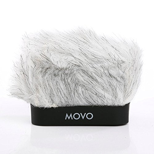 Movo WS-R10 Professional Furry Windscreen with Acoustic Foam Technology for Zoom iQ6, iQ7, Tascam DR-07 MKII, Sony PCM-M10 & Rode iXY Portable Digital Recorders