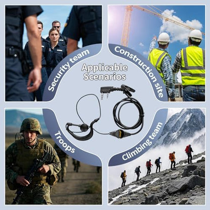 5 Pack Walkie Talkie Earpiece with Mic Two Way Radio Earpiece 2 Pin Microphone Headset for Walkie Talkies Radio Compatible with ‎Retevis Baofeng Arcshell Kenwood Etc - color: KTXL-1
