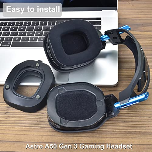 A50 Gen 3 Mod Kit - defean Replacement Earpads and Headband Compatible with Astro A50 Gen 3 Headset,Ear Cushions, Upgrade High-Density Noise Cancelling Foam, Added Thickness (Black Silky Cool Fabric) | Replacement Earpads and Headband for Astro A50 Gen3,U