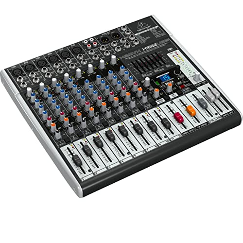 Behringer XENYX X1222USB Premium 16-Input 2/2-Bus Mixer with XENYX Mic Preamps and Compressors, British EQ, 24-Bit Multi-FX Processor and USB/Audio Interface