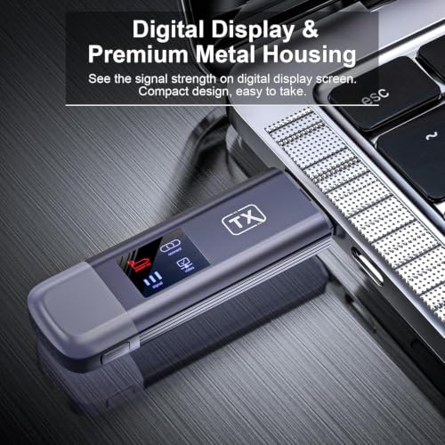 Wireless HDMI Transmitter and Receiver, 120M/400FT, 5.8G+2.4G Dual-Band | LDS Antenna and Low Latency, Video and Audio to TV/Monitor/Projector, Plug and Play, 1080P Output, 4K Decode, Mirror & Extend - color: gray