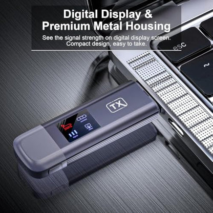 Wireless HDMI Transmitter and Receiver, 120M/400FT, 5.8G+2.4G Dual-Band | LDS Antenna and Low Latency, Video and Audio to TV/Monitor/Projector, Plug and Play, 1080P Output, 4K Decode, Mirror & Extend - color: gray