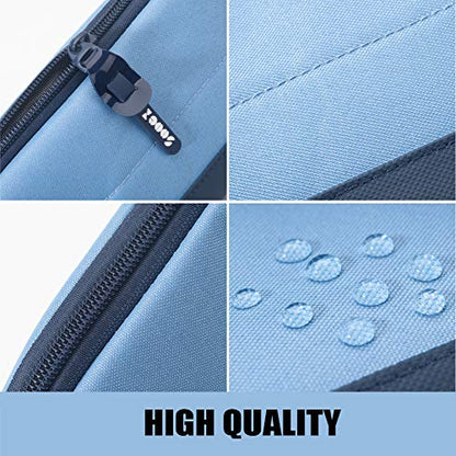 Sooez Wide-Opening Pencil Pen Case, Lightweight & Spacious Pencil Pouch Zipper Stationery Bag, Aesthetic Supply with Triangular Design for Adults, Blue - color: Blue