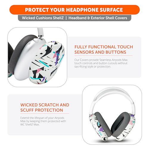 WC ShellZ Max - Protective Shell Covers for AirPods Max 1 & 2 | Made by Wicked Cushions | Made with Premium Silicone | 90's White - color: 90's White
