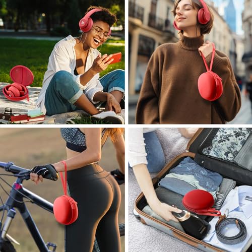 for Beats Studio Pro/Studio3/Solo4/Solo3 Headphones Hard Case, Red - color: Red Case