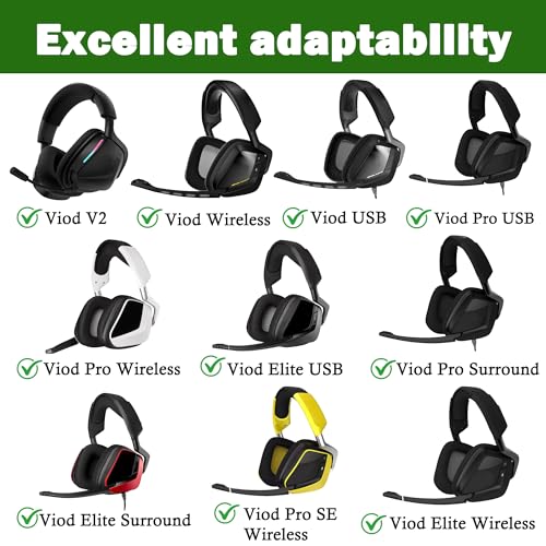 Void USB Earpads Replacement Cushion Compatible with Corsair Void/Void v2/Void Pro/Void Elite/Surround Wired & Wireless RGB USB Gaming Headsets Ear Pads with Cooling Gel