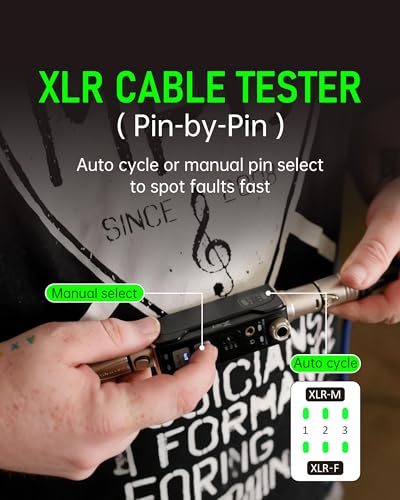 Xvive AT-2 Audio Tester Pro, 5-in-1 Signal Generator (1kHz Tone & Pink Noise), XLR Cable Tester, 48V Phantom Power Checker, XLR Input Meter, Headphone/Built-in Speaker Monitor, USB-C Rechargeable - style: AT-2 PRO