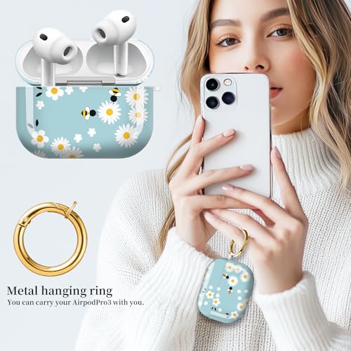 for AirPods Pro 3 Case (2025), Cute Cover Compatible with AirPod Pro 3rd Generation Shell with Rose Gold Keychain Earbuds Case for Women（Cute bee） - color: Cute bee