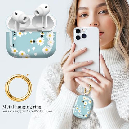 for AirPods Pro 3 Case (2025), Cute Cover Compatible with AirPod Pro 3rd Generation Shell with Rose Gold Keychain Earbuds Case for Women（Cute bee） - color: Cute bee
