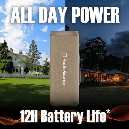 Audiosource Portable Bluetooth Speaker, 30W Loud Sound, Dual Passive Radiators for Deep Bass, Bluetooth 5.4, Auracast Multi-Speaker Pairing, IP67 Waterproof, 200ft Range, 12H Battery (Desert Tan) - color: Desert Tan