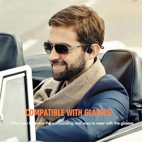 Air Conduction Open Ear Headphones,3.5MM Wired Headphones and Built-in Microphone Suitable for Outdoor Activitie