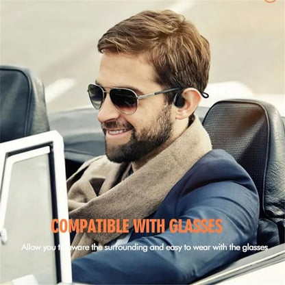 Air Conduction Open Ear Headphones,3.5MM Wired Headphones and Built-in Microphone Suitable for Outdoor Activitie
