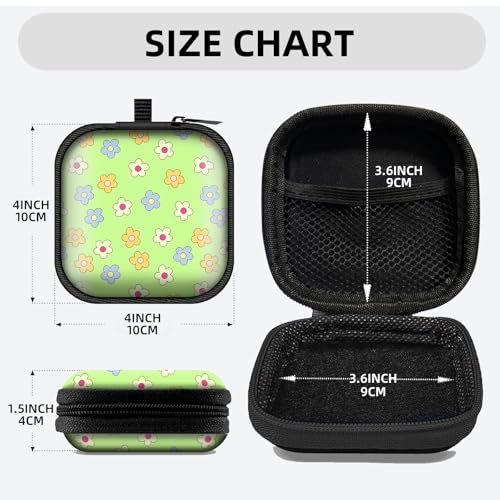 Square Data Cable Earbud Charger Coin Storage Bag Shockproof and Drop-Proof EVA Material Compatible with AirPod(Cute Flowers) - color: cute Flowers