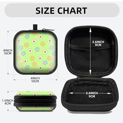 Square Data Cable Earbud Charger Coin Storage Bag Shockproof and Drop-Proof EVA Material Compatible with AirPod(Cute Flowers) - color: cute Flowers