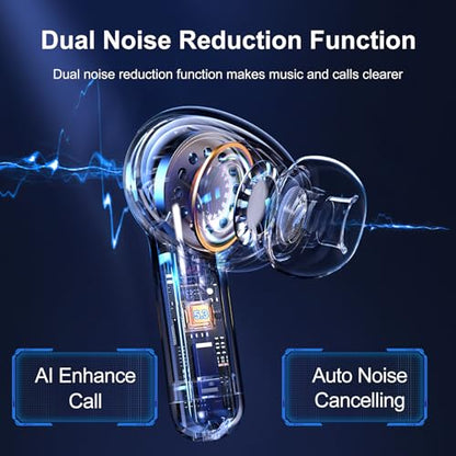 Ear buds, Wireless Earbuds, 56Hrs, BT5.3 Headphones, ENC, IPX7 for iPhone | Bluetooth 5.3, Hi-Fi Stereo Deep Bass, 4 ENC Noise Cancelling Headphones Mics, Ear Buds for iPhone Android Phones Laptop