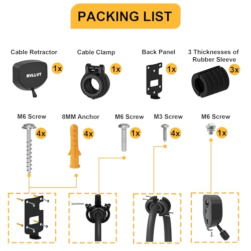 EV Charger Cable Retractor - 11.5ft Wall Mount Automatic Retractable Cable Organizer for Electric Vehicle Charging, Universal Fits 95% of EV Charging Cables - style: Wall Mounted