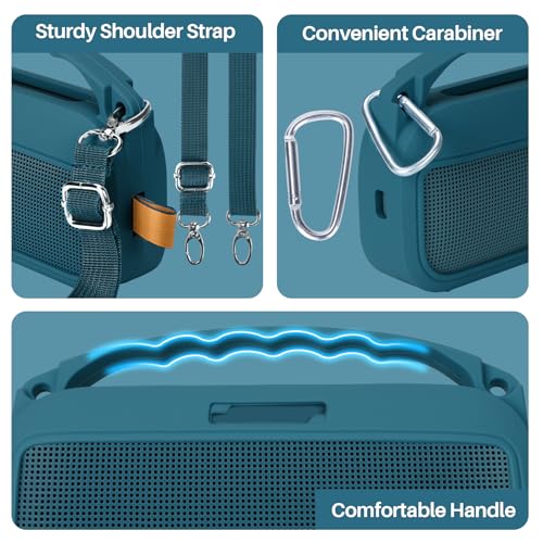 Lebakort 2nd Gen Silicone Cover Compatible with Bose SoundLink Flex 2nd Gen/Bose SoundLink Flex Portable Speaker (Twilight Blue Cover) - color: Twilight Blue Cover
