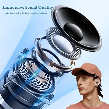 Xmenha Mini Invisible Small Bluetooth Earbuds Sleeping for Small Ears Low Profile Tiny Hidden Discreet Smallest Earbuds for Work Sleep Ear Buds Invisible Headphones Buds - color: Blue