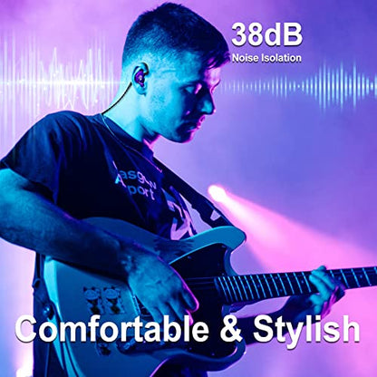 BASN Bsinger Pro in Ear Monitor, Dual Drivers MMCX IEM Earphones (Purple) | HiFi Wired IEM Earbud,Portable Case,Ergonomic Fit Headphone,Two 4.9ft Detachable Cables,for Beginner Musician,Singer,Drummer - color: Purple