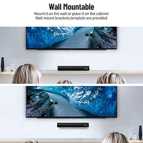 LITTOAK Sound Bar for TV, BT 5.0 Soundbar, 50 Watt 16 Inch Soundbars for Home Audio, Gaming, Projectors, TV Speakers Supports HDMI ARC/Optical/RCA/USB/AUX in and Sub Out Connection, Wall Mountable