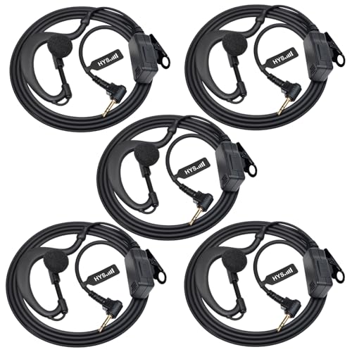 HYS Walkie Talkie Headset with Mic, T800 T460 Two-Way Radio Headset for Motorola Talkabout T100 Series T200 Series T400 Series T500 T600 Series T800 Series Handheld Radio - size: 5pcs