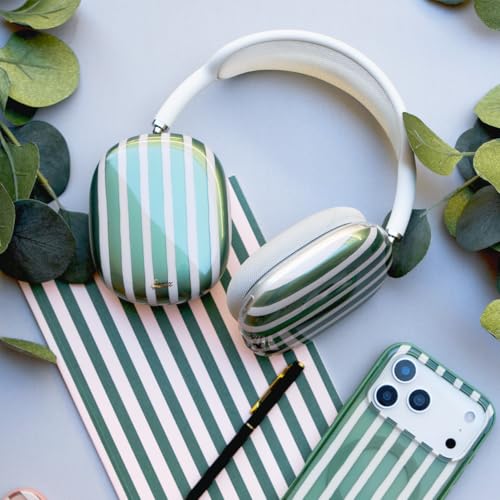 Sonix Protective Case for AirPods Max Headphones - Stylish TPU Hard Shell Ear Cup Covers | Abstract Stripe Sage - color: Abstract Stripe Sage