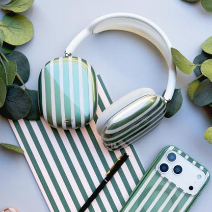 Sonix Protective Case for AirPods Max Headphones - Stylish TPU Hard Shell Ear Cup Covers | Abstract Stripe Sage - color: Abstract Stripe Sage