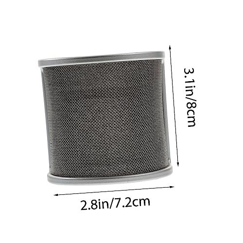 Microphone Pop Filter Silver Metal Mesh Screen for Singing Use | Elastic Band and Inner Rubber Ring, Layered Plastic Cotton Metal Build, Easy to Assemble, Suited to Speech