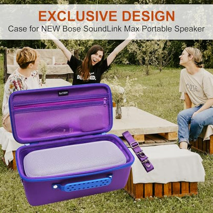Case for Bose SoundLink Max Bluetooth Speakers Black | Hard Carrying Travel Case for Bose SoundLink Max Bluetooth Speakers - color: Black