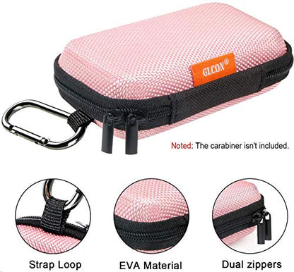 Pink Earbud Carrying Case, Lightweight Mini Universal Storage Pouch - color: Pink