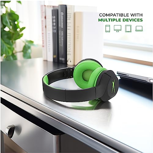 Altec Lansing Kid Safe Noise Cancelling Wireless Headphones 15H Battery, 85dB Volume Limit, Foldable Design Powerful Sound, Active Noise Cancellation Perfect for Kids Ages 7+ (Blackout Green) - color: Blackout Funky Green